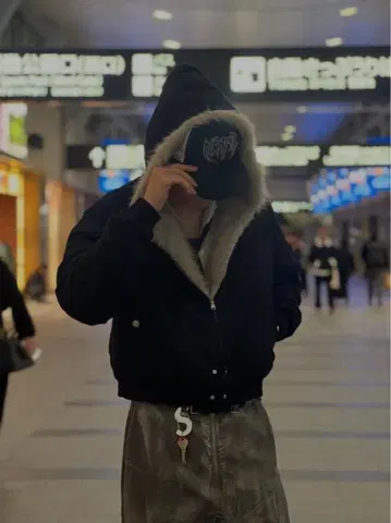 elev 퍼 자켓 짧은 기장 y2k 한국 스트릿