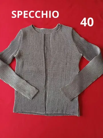 SPECCHIO 리브 편직 긴팔 상의 사이즈 40 그레이 가디건