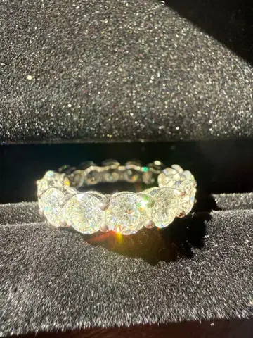 모이사나이트 풀 이터니티 반지 라운드 컷 14호