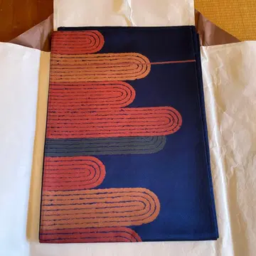 나고야 오비 다크 네이비 바탕에 물결 무늬