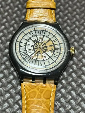 스켈레톤 자동 와인딩 손목시계 스와치