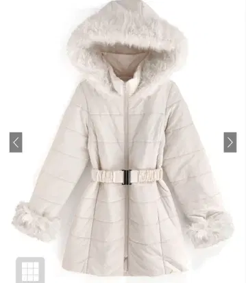 벨트 포함 퍼 다운 코트[kd13] GRL M 사이즈