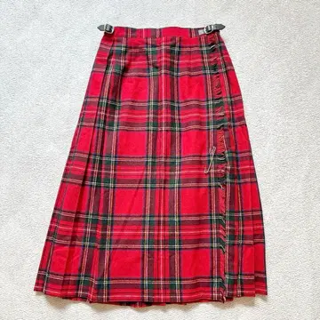 새상품급 O'NEIL of DUBLIN 타탄 체크 랩스커트 레드