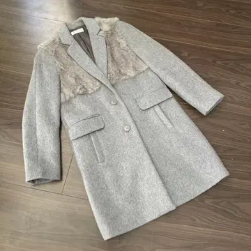 그레이 퍼 롱 코트