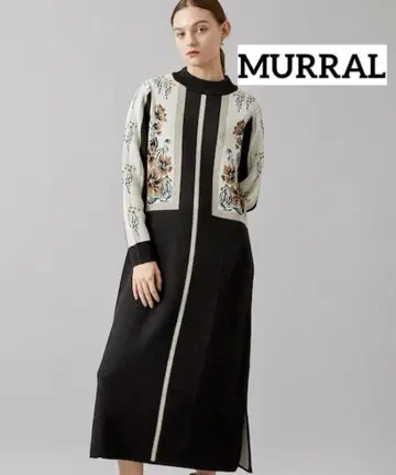 MURRAL 프레임드 플라워 니트 드레스