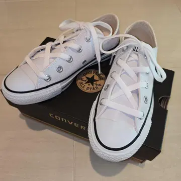 CONVERSE ALL STAR 가죽 올스타 화이트 스니커즈