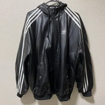 ADILENIUM 오버 사이즈 페이크 가죽 자켓