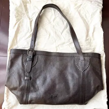 새상품급 genten 겐텐 천연 가죽 다크 브라운 가죽 토트백