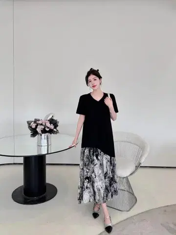 블랙과 화이트 마블 무늬 셋업