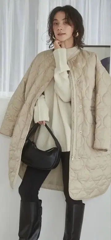 [ 새상품급 ] ANGIE 퀼팅 롱 코트