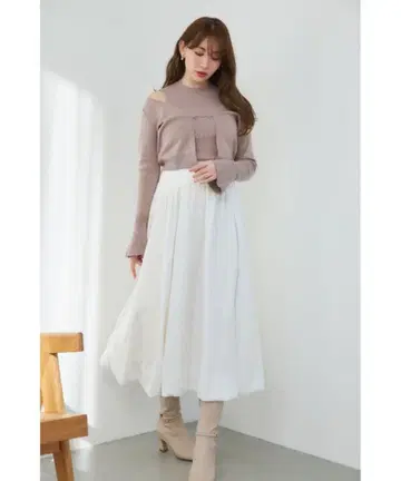 Herlipto Flared Sleeve Knit Set grey