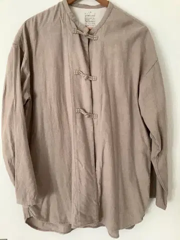 무인양품 베이지 긴팔 차이나 셔츠