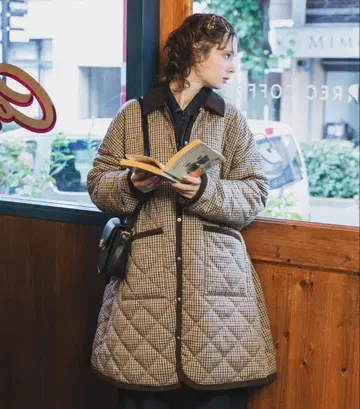 브라운 퀼팅 자켓 프리 사이즈