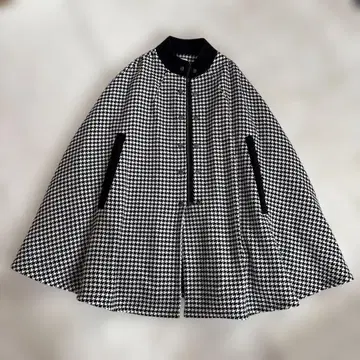 MARY QUANT 판초 하운드투스 블랙 화이트