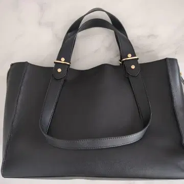 블랙 합성 피혁 숄더백 골드 지퍼