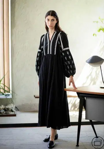 누키테파 Cotton Gauze Leaf Embroidery