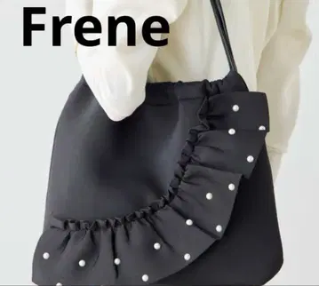 새상품급 Frene 프릴 펄 본딩 토트백 블랙 BAG