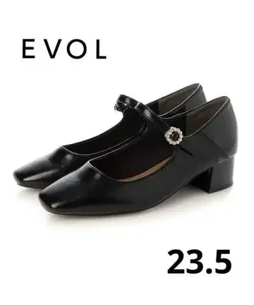 이볼 멜리 제인 펌프스 블랙 23.5 힐 비쥬 포함