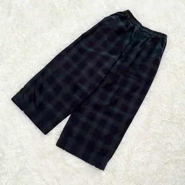 SM2 체크 와이드 팬츠 허리밴딩 내추럴 레트로