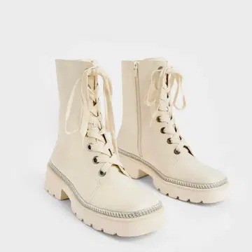 찰스&키이스 체인 트리밍 레이스업 앵클부츠 25cm