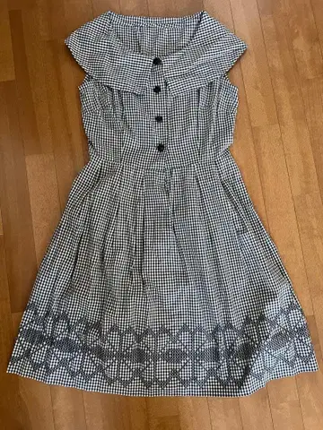 슬리브리스 깅엄 체크 원피스