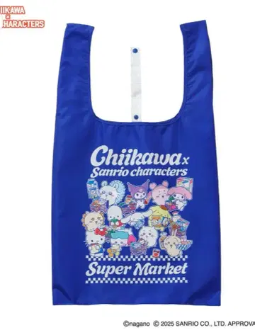 치이카와 x 산리오 캐릭터즈 슈퍼마켓 에코백 민나 블루
