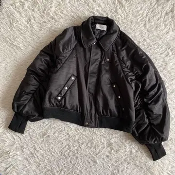 seyto 빈티지 새틴 개더 블라존 블랙 2