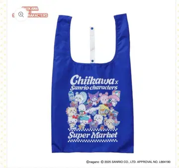 치이카와 x 산리오 캐릭터즈 슈퍼마켓 에코백 모두 블루
