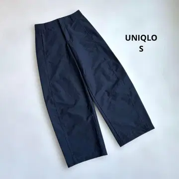 S | 유니클로 저지 배럴 레그 팬츠 | 인심 70cm | 네이비