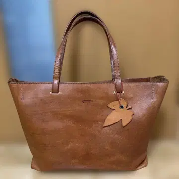 genten 브라운 가죽 토트백