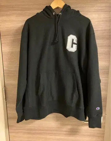 챔피온 리버스 위브 후드 맨투맨 블랙
