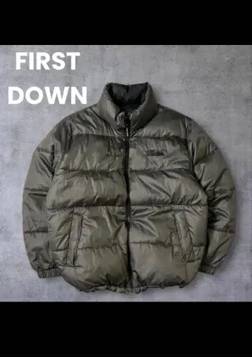 FIRST DOWN 올리브 그린 다운 자켓