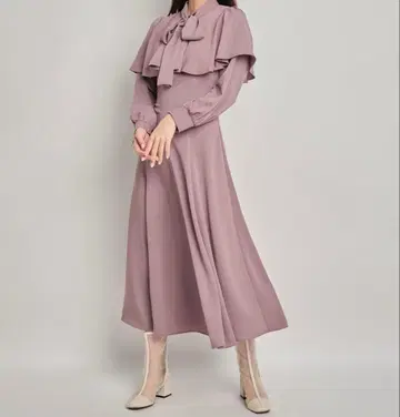 [ And Couture ] 케이프 리본 드레스 원피스