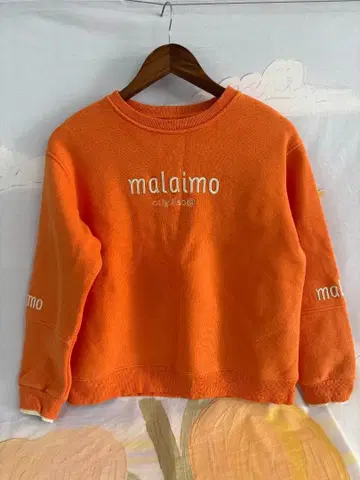 malaimo 오렌지 크루넥 후드티