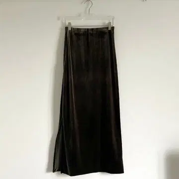 다크 브라운 벨로아 슬릿 타이트 스커트 구제 의류
