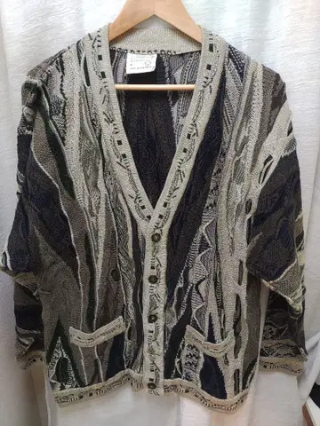 레어 COOGI 니트 가디건 뜨개질 M 사이즈 그린 계열