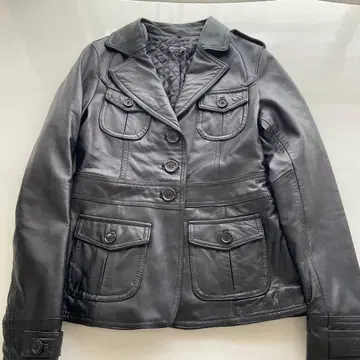 블랙 가죽 자켓 이탈리아제