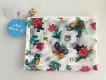 미사용 새상품 FEILER 페이러 하이디 메쉬 파우치 화이트M