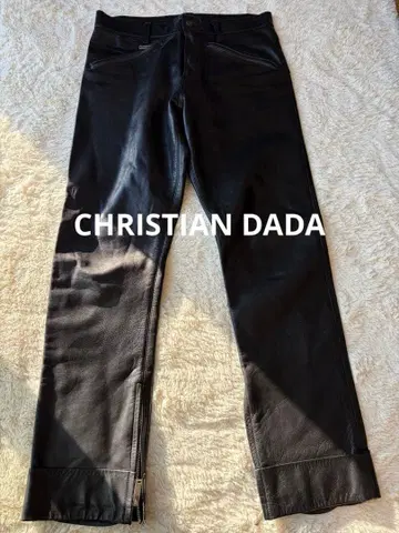 CHRISTIAN DADA 블랙 가죽 팬츠