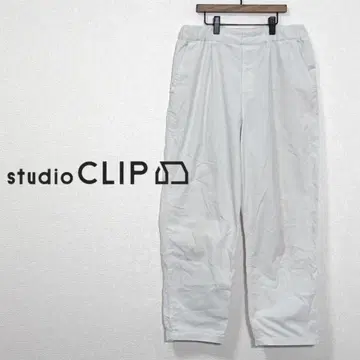 스튜디오 클립 코듀로이 와이드 팬츠 허리밴딩 캐주얼 화이트