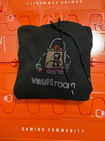 RHINESTONE LOGO HOODIE / BLK M 사이즈