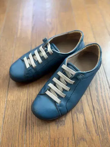 아킬레스 솔보 가죽 신발 블루 밴딩 끈 23.5cm EEE