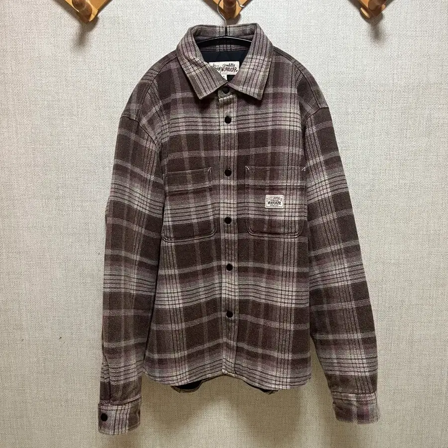 STUSSY | 스투시 Stussy Heavy Washed Plaid Shirt Jacket Brown M on