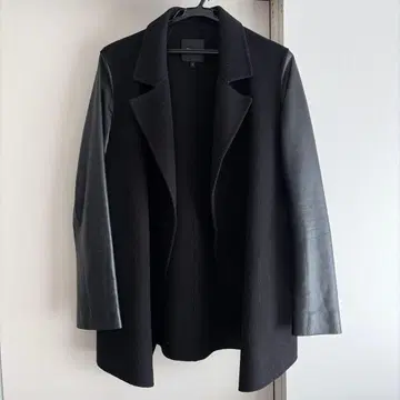 Theory 블랙 울 가죽 자켓 S