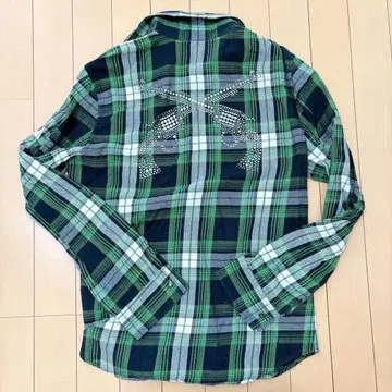 로아 체크 셔츠 그린