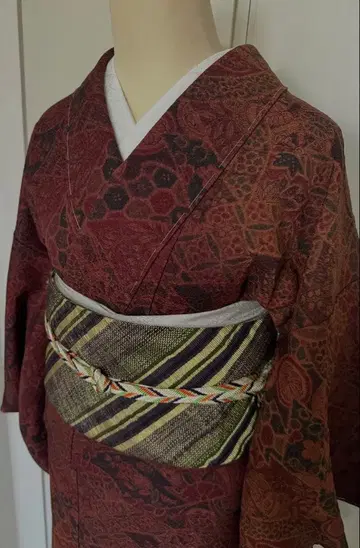 미사용품 화장 수선 서비스 츠지 가 꽃 무늬 코몬 기모노