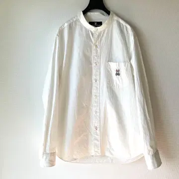 Psycho Bunny 화이트 스탠드 카라 셔츠 L