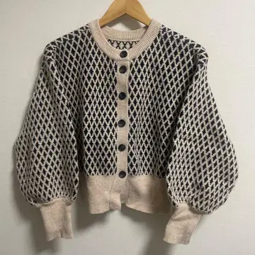 ADAM ET ROPE 다이아몬드 패턴 니트 가디건