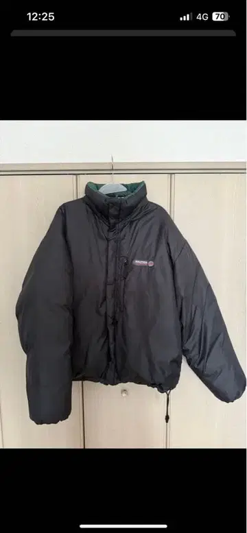 리버서블 다운 자켓 블랙/그린