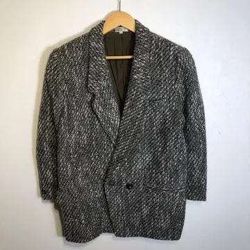 빈티지 그레이 계열 트위드 더블 브레스트 자켓 새상품급